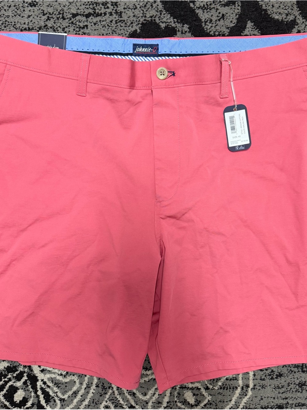 johnnie-O Coral Pink Flat Front Chino Shorts